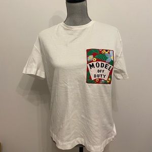 2/$15 Zara “Model Off Duty” White Tee